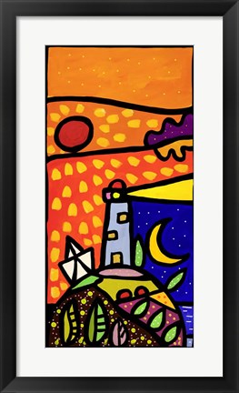 Framed Faro nella Notte Print