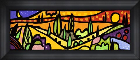Framed Vallata al Tramonto Print