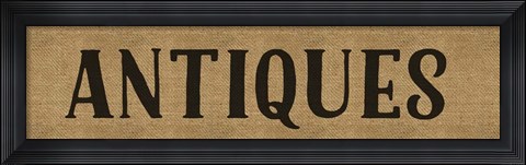 Framed Antiques Burlap Print