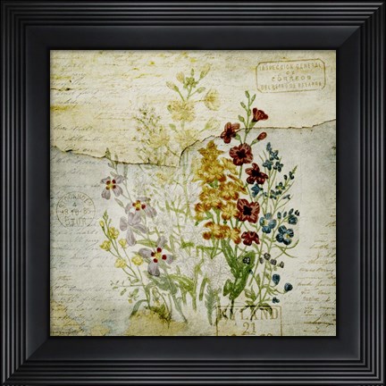 Framed Flower Print Grunge One Print
