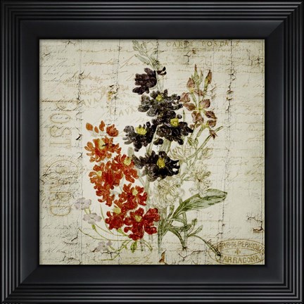 Framed Flower Print Grunge Three Print