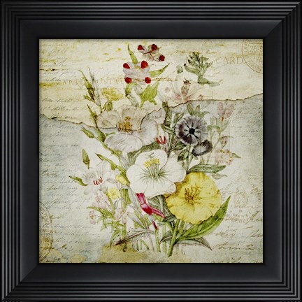Framed Flower Print Grunge Two Print