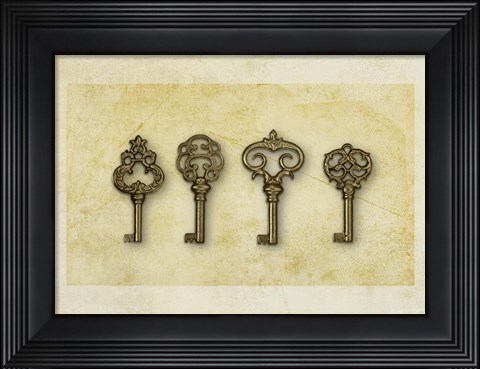 Framed Gold Key Vintage Print