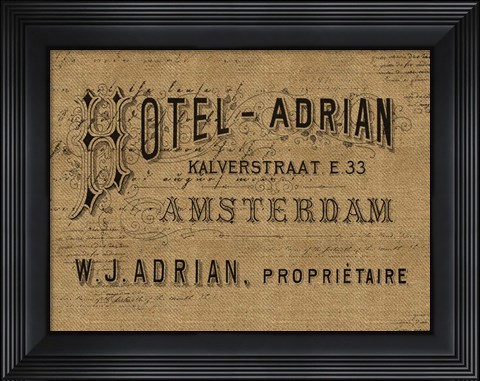 Framed Hotel Burlap Print