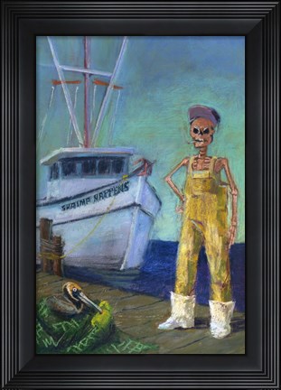 Framed Shrimp Happens Print