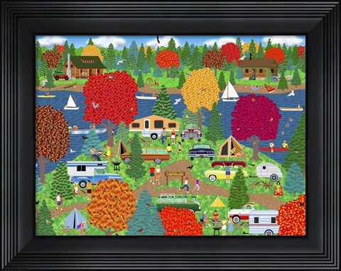 Framed Fall Camping Pleasure Print