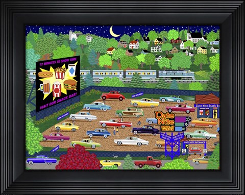 Framed Date Nite Drive In Print