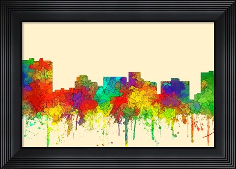 Framed Arlington Texas Skyline-SG Print