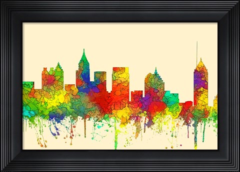Framed Atlanta Georgia Skyline-SG Print