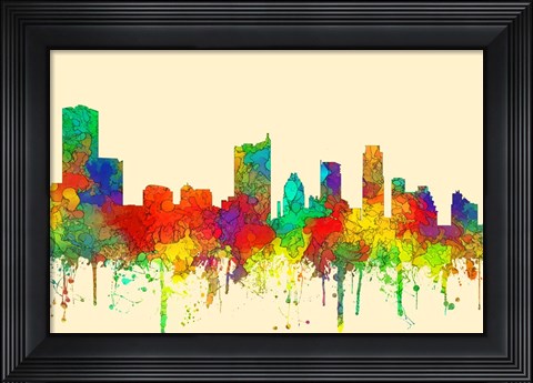 Framed Austin Texas Skyline-SG Print