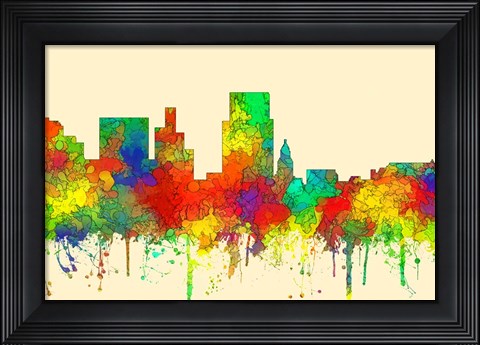 Framed Boise Idaho Skyline-SG Print