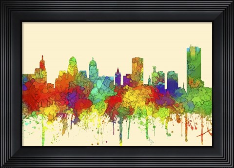 Framed Buffalo New York Skyline-SG Print