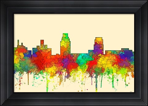 Framed Camden New Jersey Skyline-SG Print