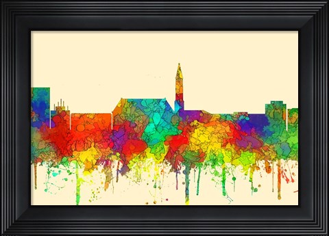 Framed Cheyenne Wyoming Skyline-SG Print