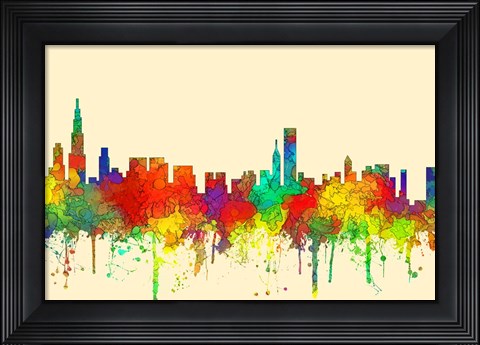 Framed Chicago Illinois Skyline-SG Print