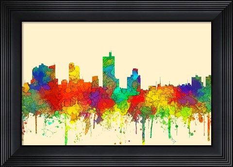 Framed Fort Worth Texas  Skyline.-SGjpg Print