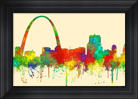 Framed Gateway Arch St Louis Missouri Skyline-SG Print