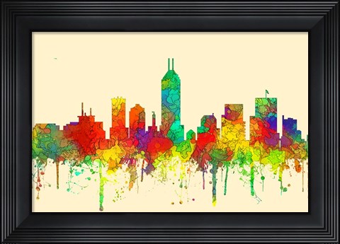 Framed Indiana Indianapolis Skyline-SG Print