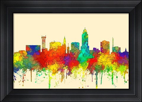 Framed Lincoln Nebraska  Skyline-SG Print