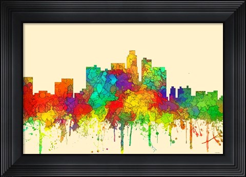 Framed Los Angeles California Skyline-SG Print