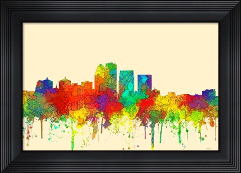 Framed Louisville Kentucky Skyline-SG Print