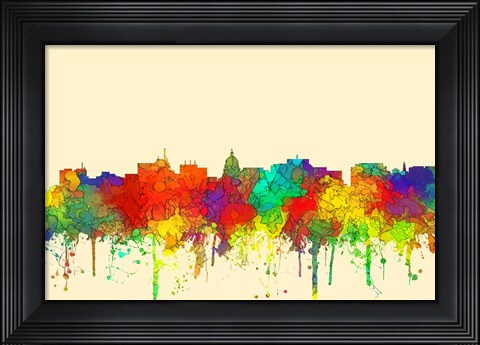 Framed Madison Wisconsin Skyline-SG Print