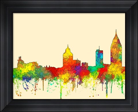 Framed Mobile Alabama Skyline-SG Print