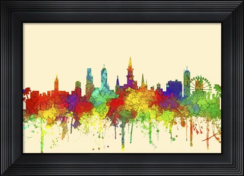 Framed New Orleans Louisiana Skyline-SG Print
