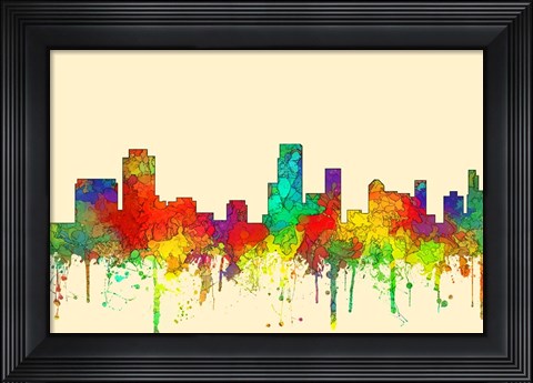 Framed Newark New Jersey Skyline-SG Print