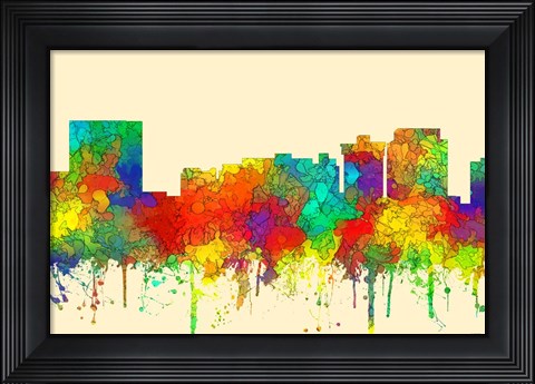 Framed Newport News Virginia Skyline-SG Print