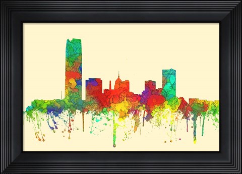 Framed Oklahoma City Oklahoma Skyline-SG Print