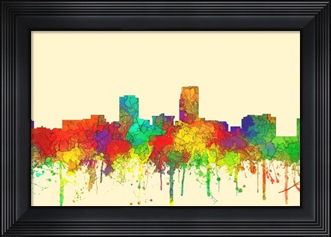 Framed Omaha Nebraska Skyline-SG Print