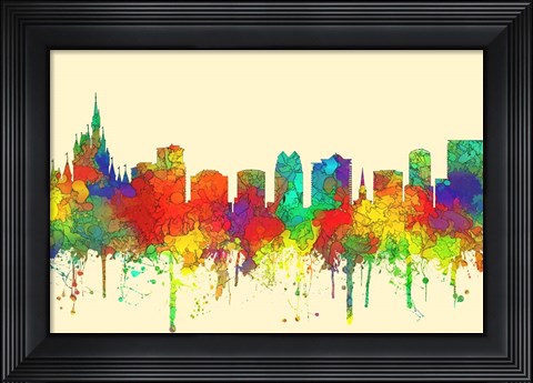 Framed Orlando Florida Skyline-SG Print