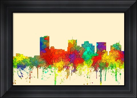 Framed Phoenix Arizona Skyline-SG Print