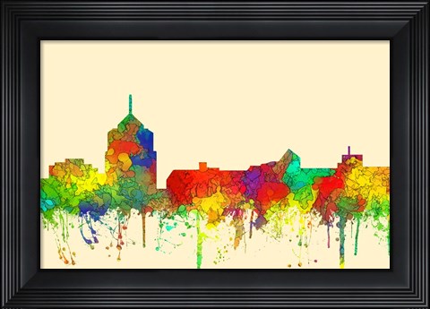 Framed Roanoke Virginia Skyline-SG Print