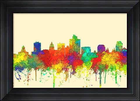 Framed Salt Lake City Utah Skyline-SG Print