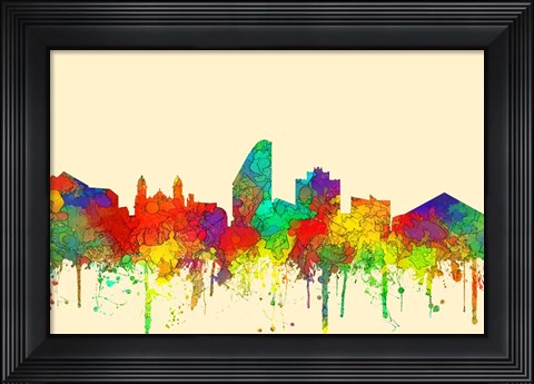 Framed San Jose California Skyline-SG Print