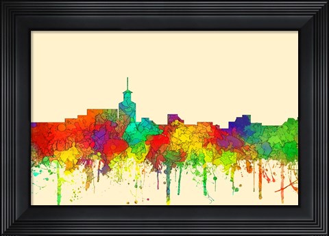 Framed Santa Fe New Mexico Skyline-SG Print