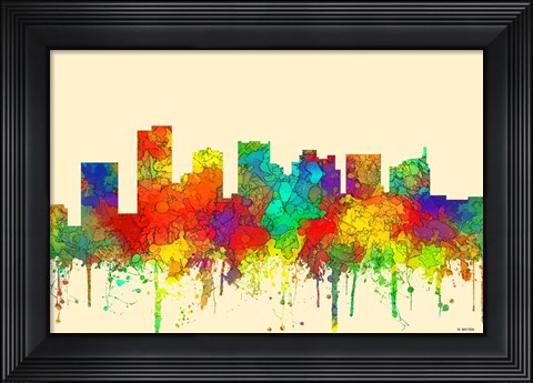 Framed Scottsdale Arizona Skyline-SG Print
