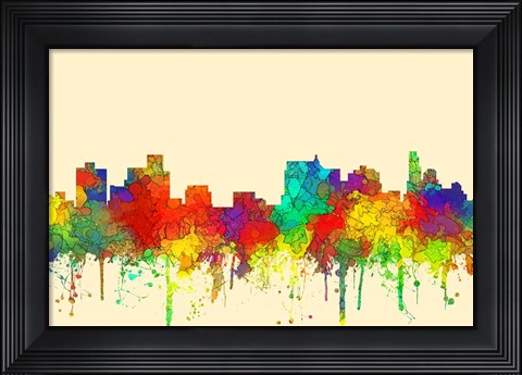 Framed Springfield Illinois Skyline-SG Print
