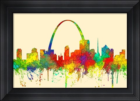 Framed St Louis Missouri Skyline-SG Print