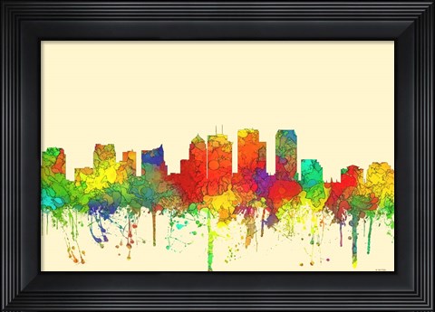 Framed Tampa Florida Skyline-SG Print