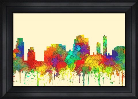 Framed Tempe Arizona Skyline-sg Print