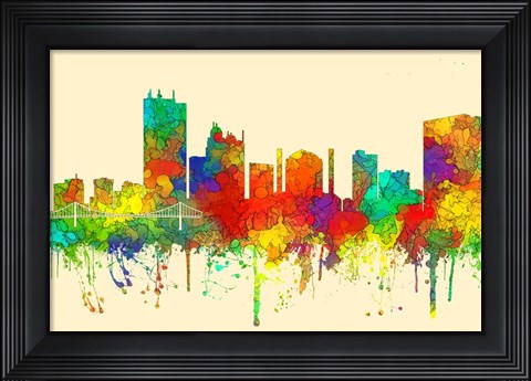 Framed Toledo Skyline-sg Print