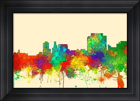 Framed Trenton New Jersey Skyline SG Print