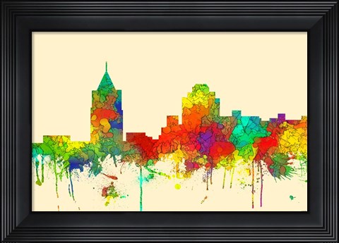 Framed Virginia Beach Virginia Skyline SG Print