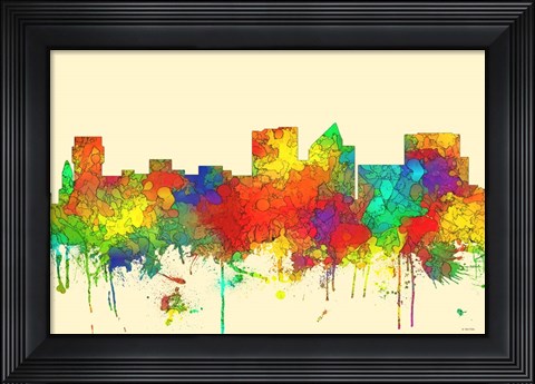 Framed Wichita Kansas  Skyline-SG Print