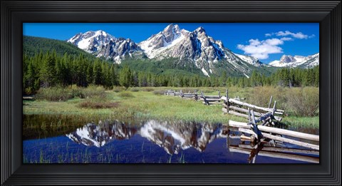 Framed McGown Peak Reflected on a Lake, Sawtooth Mountains, Idaho Print