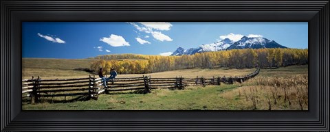 Framed View of the Last Dollar Ranch, Mount Sneffels, Colorado Print