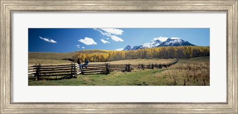 Framed View of the Last Dollar Ranch, Mount Sneffels, Colorado Print